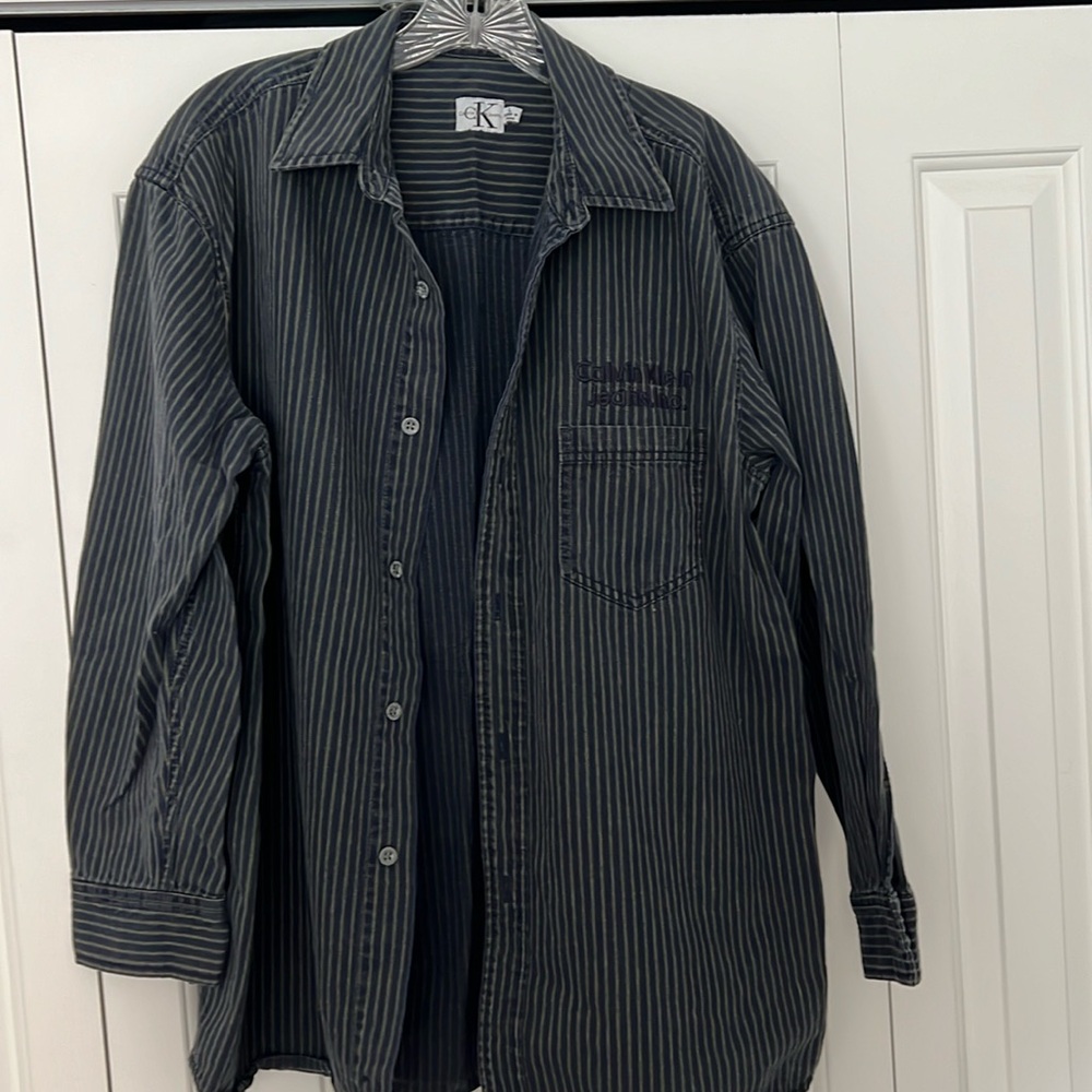Vintage Calvin Klein Striped Button Down